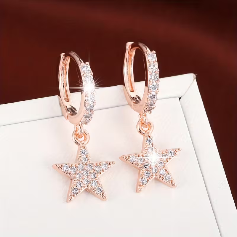 Star Earrings in Three Tones