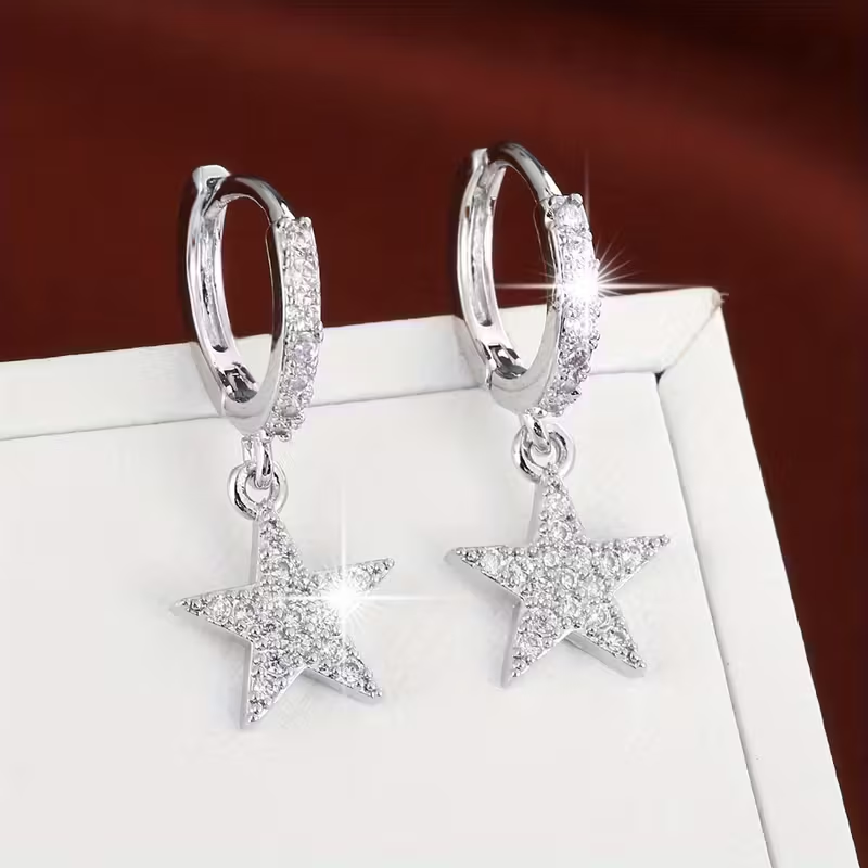 Star Earrings in Three Tones