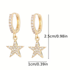 Star Earrings in Three Tones