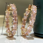 Inlaid Crystal Hoop Earrings in Two Styles