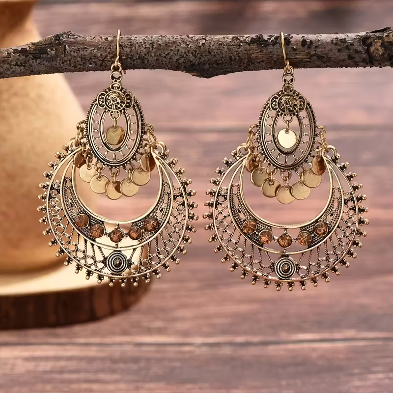 Hollow Retro Bohemian Dangle Earrings