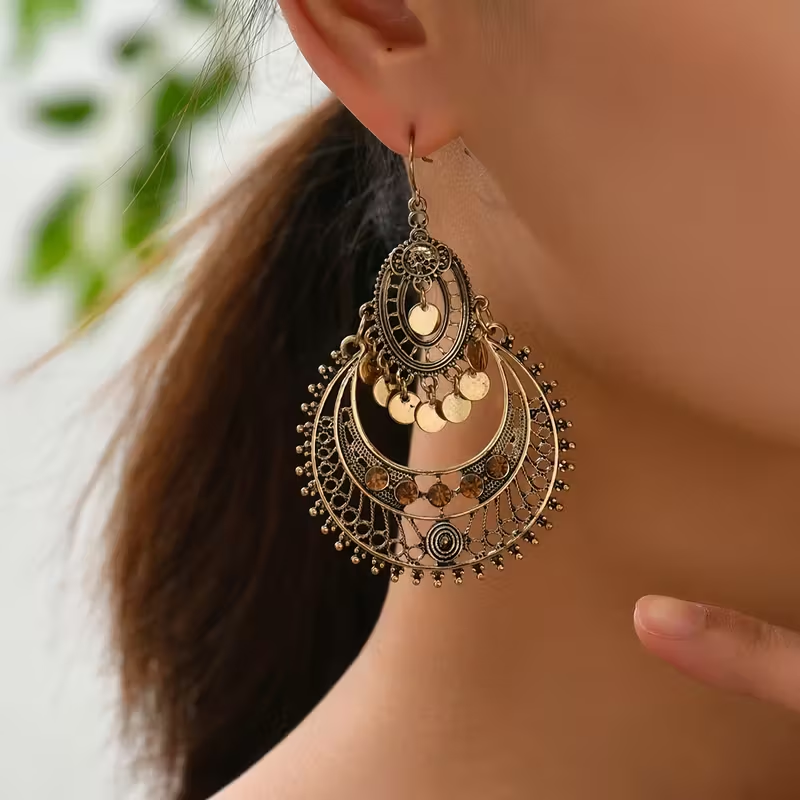 Hollow Retro Bohemian Dangle Earrings