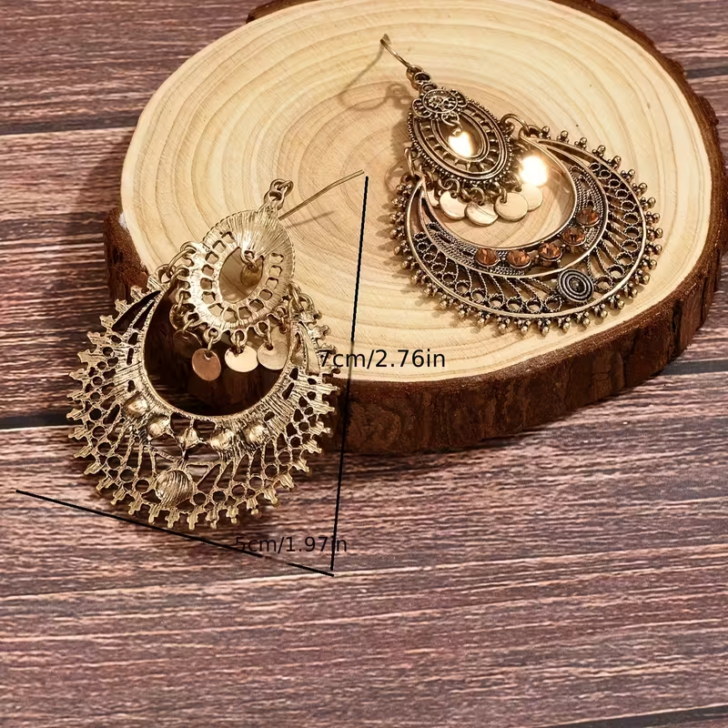 Hollow Retro Bohemian Dangle Earrings