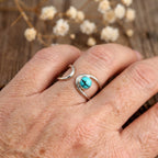 Adjustable Bohemian Turquoise Resin Inlay Ring