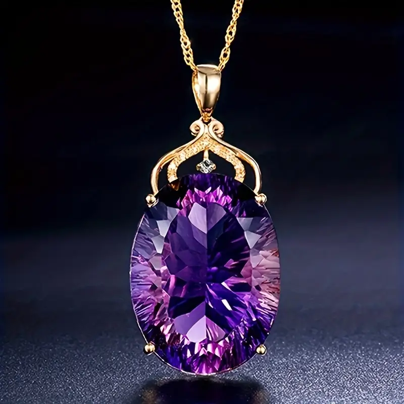 Vintage-Style Violet Crystal Necklace