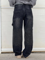 Women's Wide-Leg Jeans with Rhinestone Detail