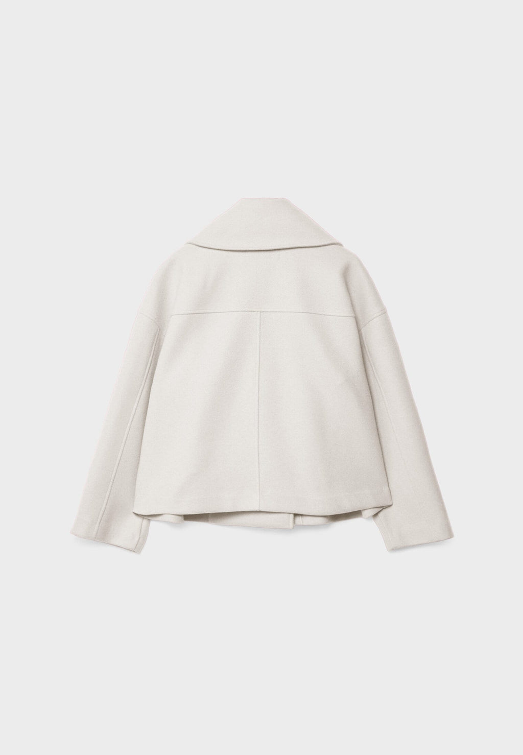 Cropped Double Breasted Jacket with Oversized Lapels and Pockets