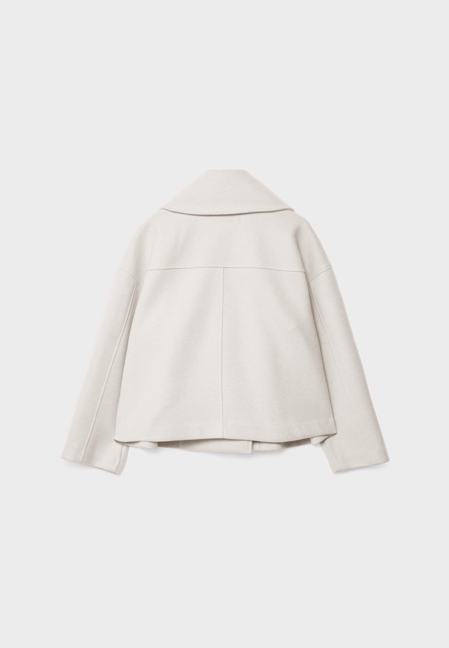 Cropped Double Breasted Jacket with Oversized Lapels and Pockets