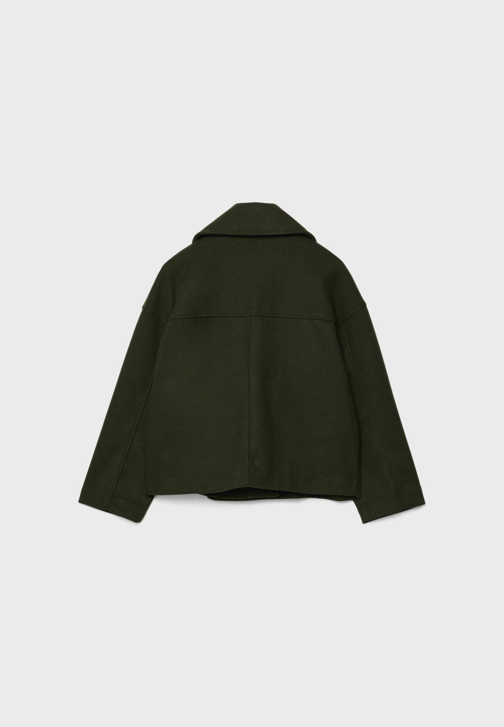 Cropped Double Breasted Jacket with Oversized Lapels and Pockets