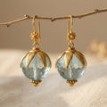 Vintage-Style Aquamarine Blue Glass Drop Earrings