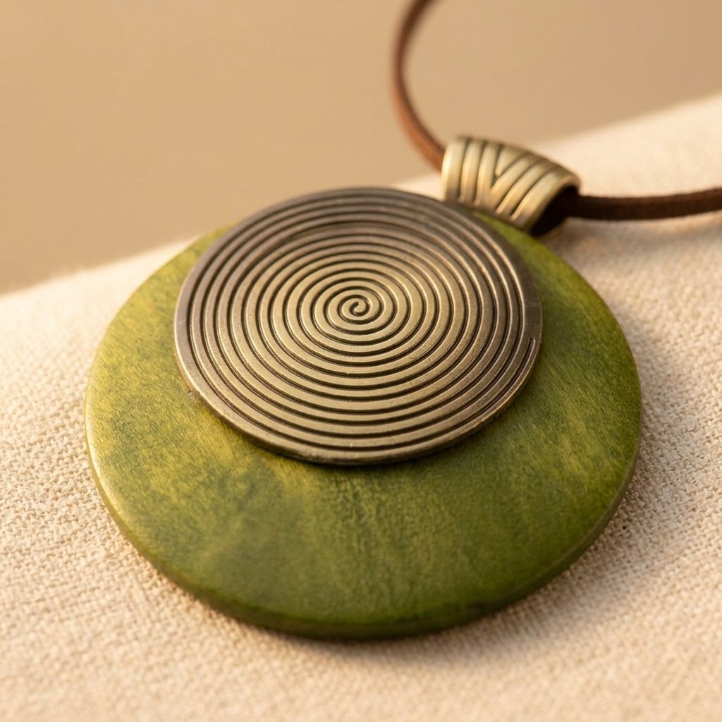 Moss Stone Talisman Pendant Necklace