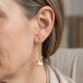 Vintage-Style Rose Gold-Tone Flower Dangle Earrings