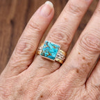 Vintage-Style Turquoise Square Ring