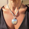 Silver-Tone Tribal Medallion Necklace