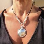 Silver-Tone Tribal Medallion Necklace
