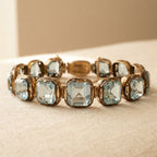 Aqua Square Stone Statement Bracelet