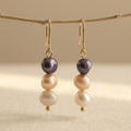 Three-Colour Freshwater Pearl Earrings