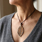 Boho koordketting met bladhanger