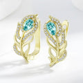 Bohemian Gold-Tone Turquoise Leaf Earrings
