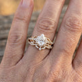 Oval Crystal Engagement-Style Ring with Halo Band