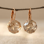 Vintage-Style Zirconia Earrings in Rose Gold Tone