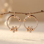 Floral Hoop Dangle Earrings