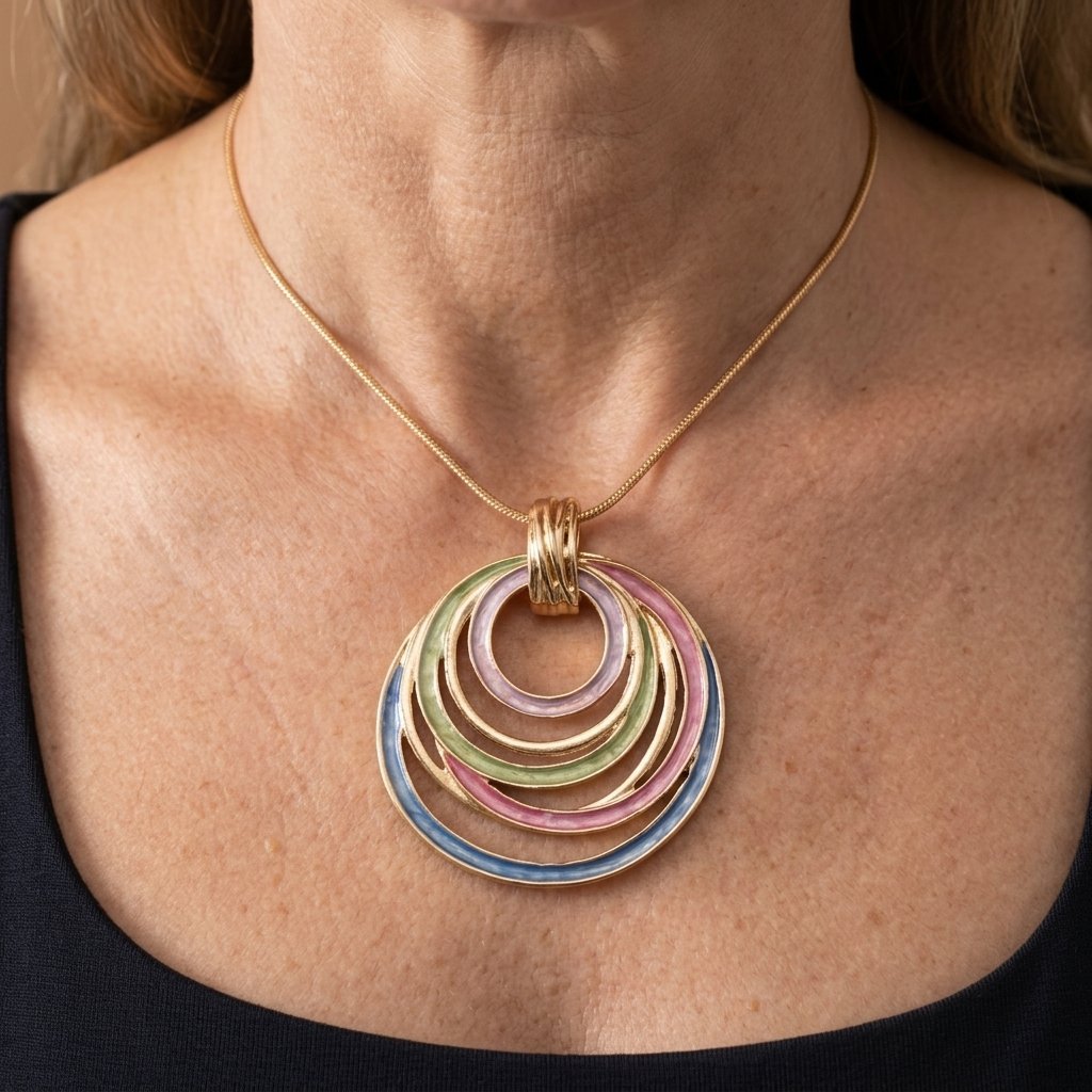Bohemian Multicolour Marbled Necklace
