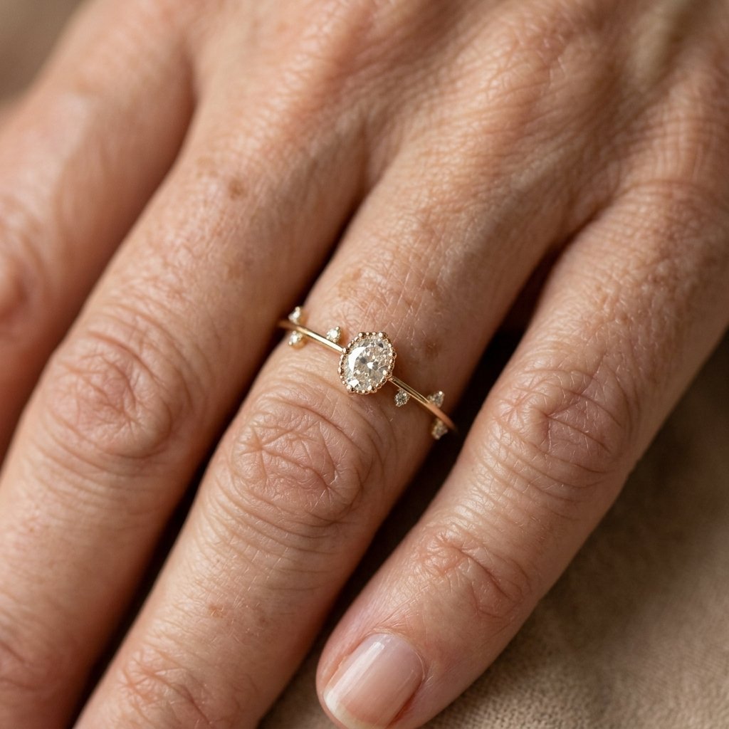 Inlaid Zirconia Copper-Tone Ring