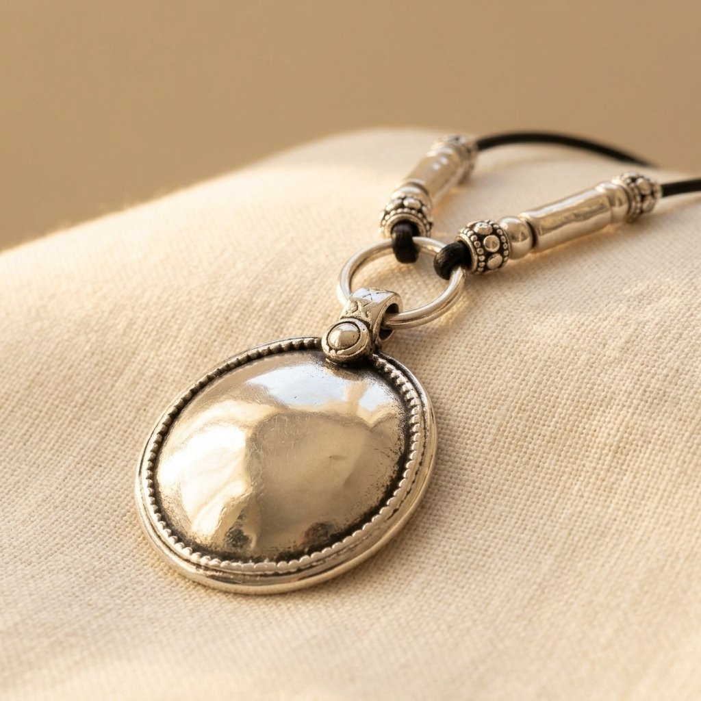 Silver-Tone Tribal Medallion Necklace