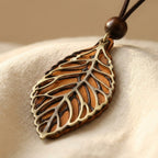 Boho koordketting met bladhanger