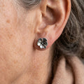 Silver-Tone Flower Stud Earrings