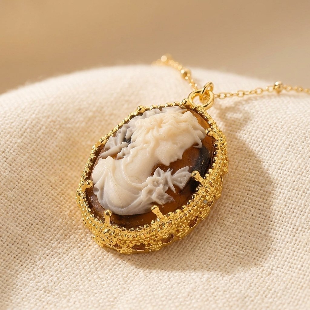 Vintage-Style Goddess Head Pendant Necklace