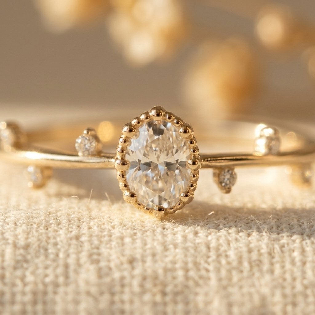 Inlaid Zirconia Copper-Tone Ring