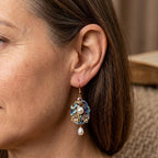 Medieval-Style Enamel Animal Tassel Earrings