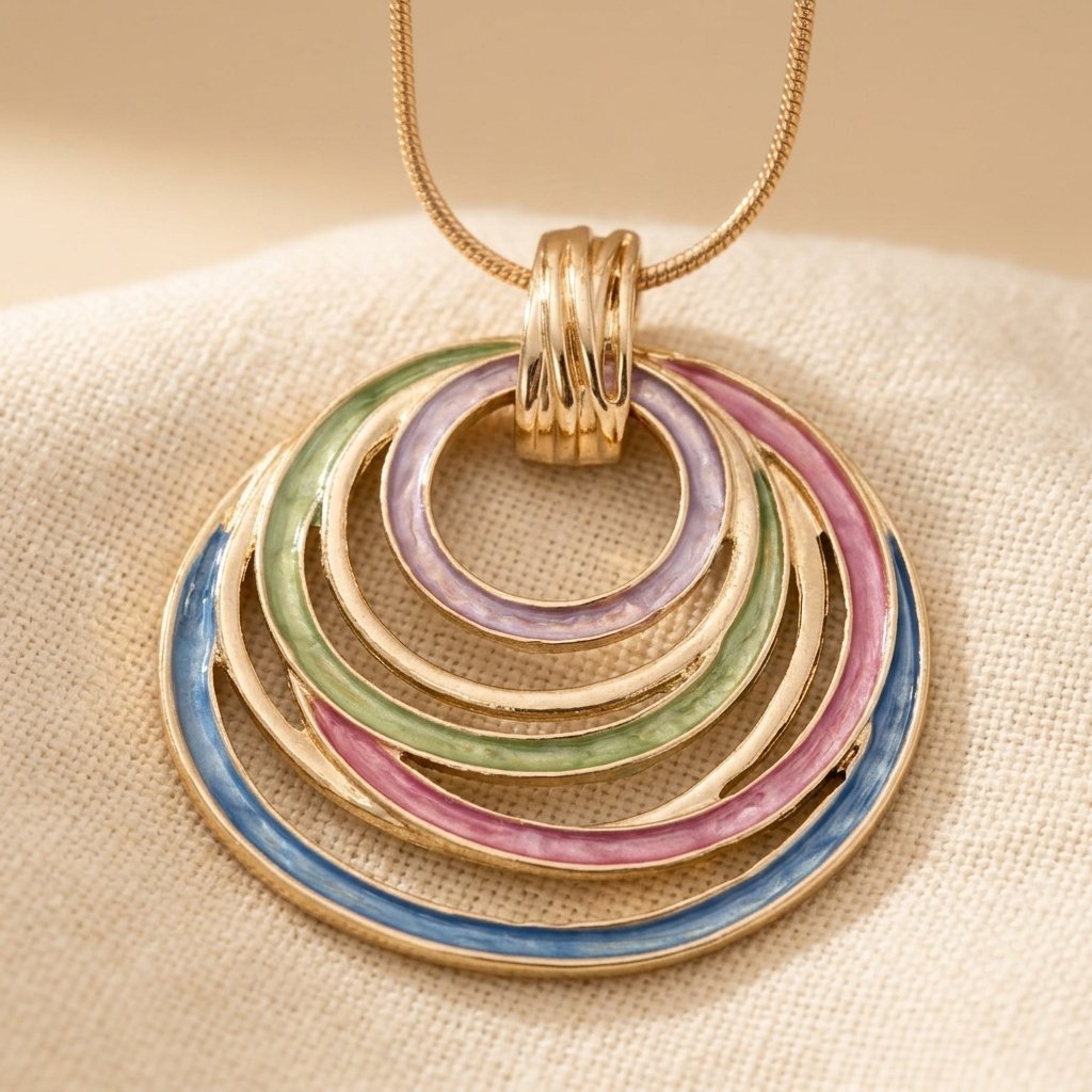 Bohemian Multicolour Marbled Necklace