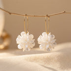 White Blossom Hook Earrings