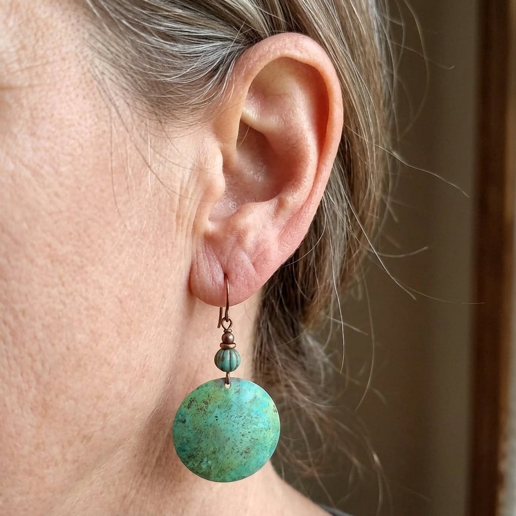 Bohemian Vintage Large Disc Dangle Earrings