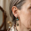 Vintage-Style Bronze-Tone Leaf Tassel Earrings