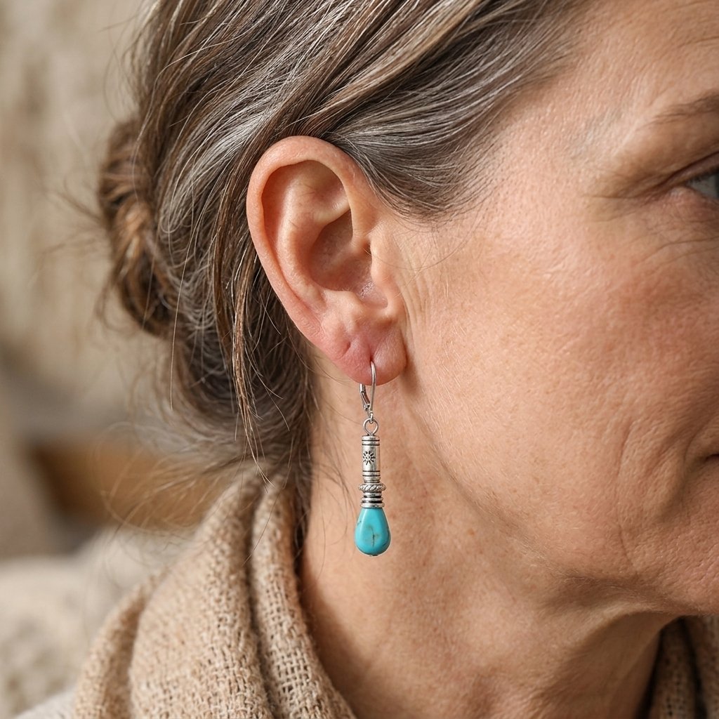 Vintage Bohemian Turquoise Long Drop Earrings