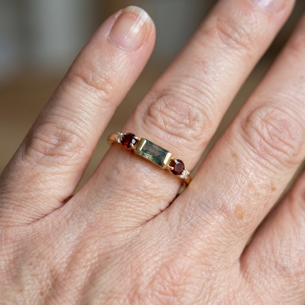 Ring met rode zirkonia