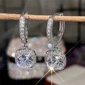 Vintage oorbellen met kubische zirkonia in zilverkleur