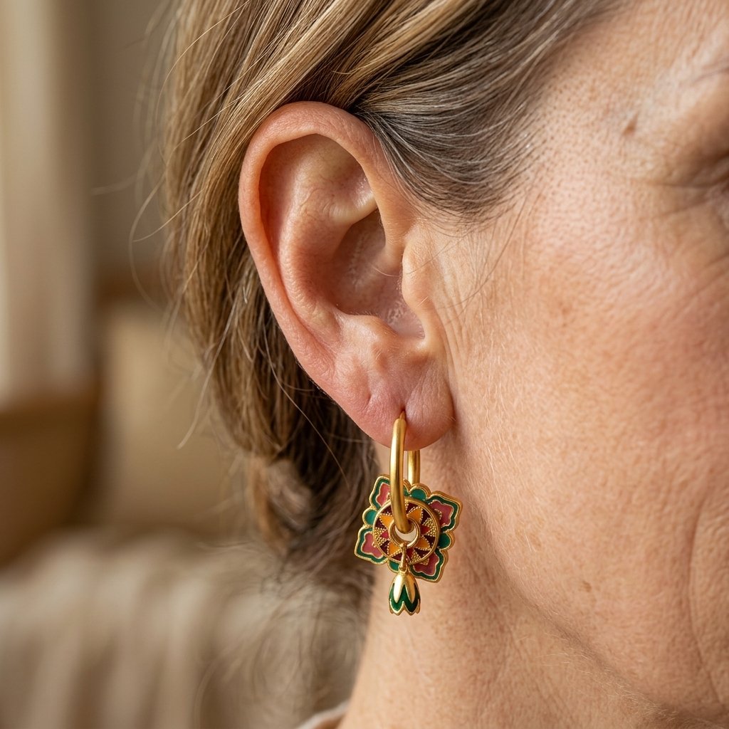 Enamel Painted Clip-On Earrings