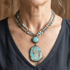 Vintage Boho Stone Pendant Necklace
