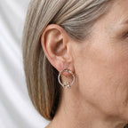 Floral Hoop Dangle Earrings