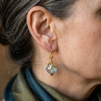 Vintage-Style Aquamarine Blue Glass Drop Earrings
