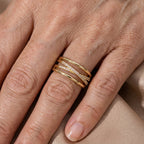 Adjustable Gold-Tone Zirconia Cross Ring