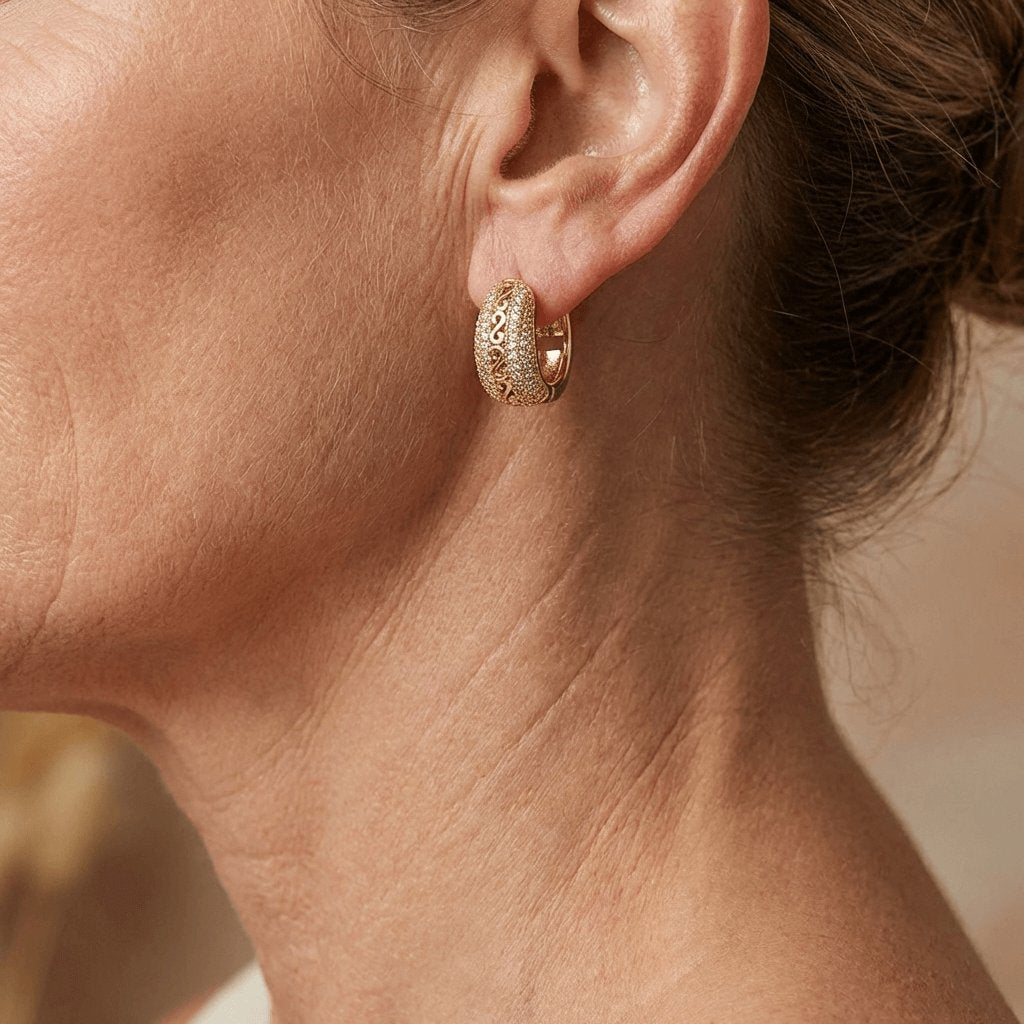 Gold-Plated Bohemian Turquoise Bead Earrings