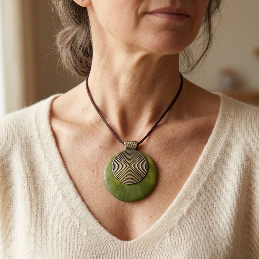 Moss Stone Talisman Pendant Necklace