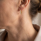 Vergulde ronde turquoise oorknopjes