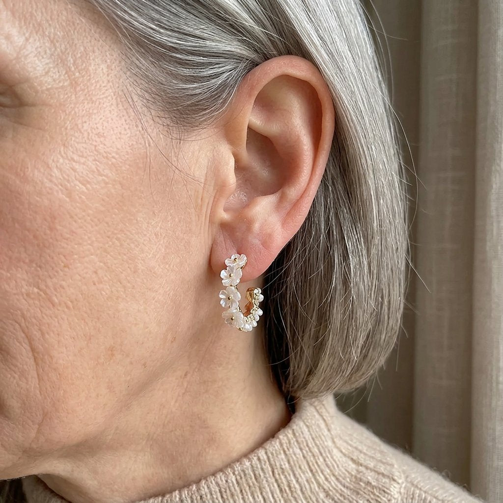 Vintage-Inspired Flower Hoop Earrings